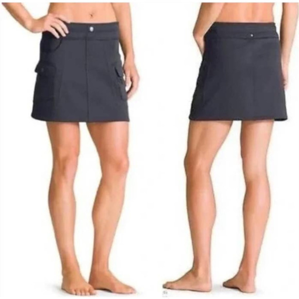 Athleta Women's Snowslide Fleece Lined Cargo Skirt Black Pull On Athletic small